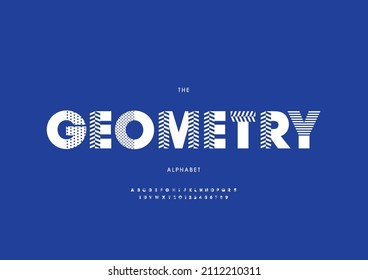 Vector of stylized geometry alphabet and font