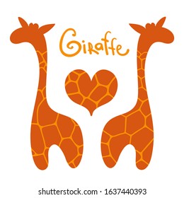 Vector stylized giraffes. The emblem icon or logo of a giraffes