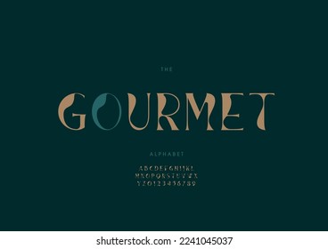 Vector of stylized gourmet alphabet and font