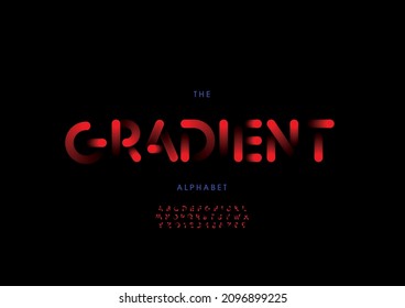 Vector of stylized gradient alphabet and font