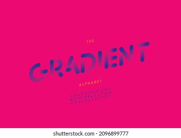 Vector of stylized gradient alphabet and font