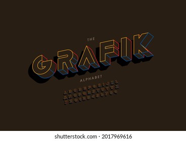 Vektorgrafik des stylisierten Grafikalphabets und der Schriftart