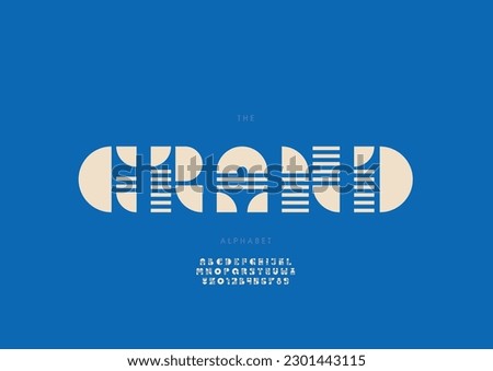 Vector of stylized grand font and alphabet