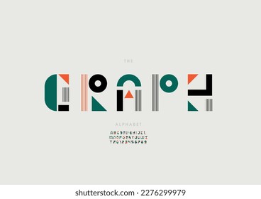 Vector of stylized graph alphabet and font