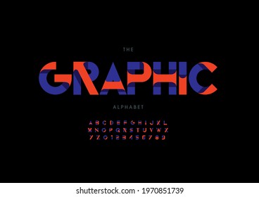 Vector of stylized graphic alphabet and font