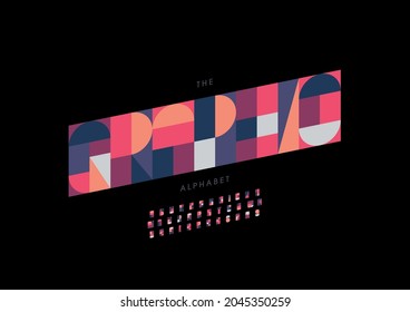 Vector of stylized graphic alphabet and font