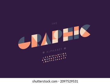 Vector of stylized graphic alphabet and font