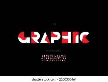 Vector of stylized graphic alphabet and font