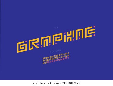 Vector del alfabeto gráfico estilizado y fuente