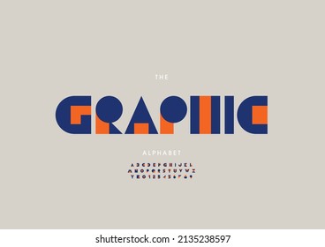 Vector of stylized graphic alphabet and font