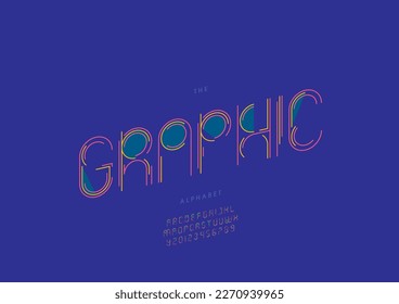 Vector of stylized graphic alphabet and font