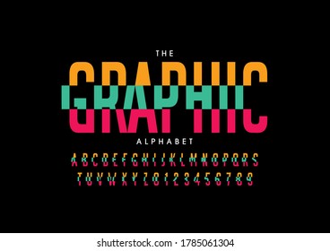 Vector of stylized graphic font and alphabet