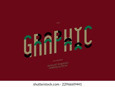 Vector of stylized graphic font and alphabet