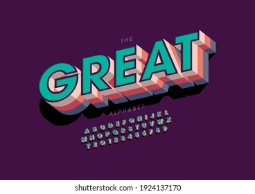 Vector of stylized great alphabet and font