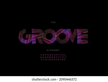 Vector Of Stylized Groove Alphabet And Font