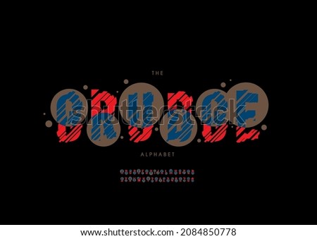 Vector of stylized grudge alphabet and font