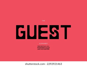Vector of stylized guest font and alphabet