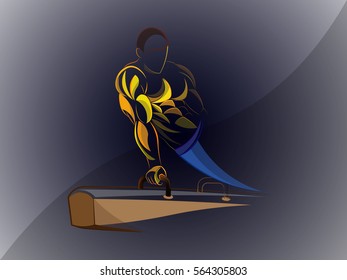 vector stylized gymnast