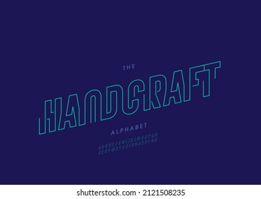 Vector of stylized handcraft alphabet and font