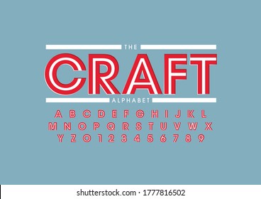 Vector of stylized handcrafted font and alphabet