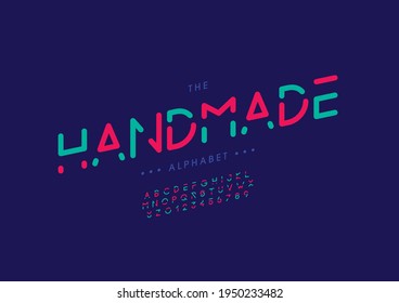 Vector of stylized handmade alphabet and font