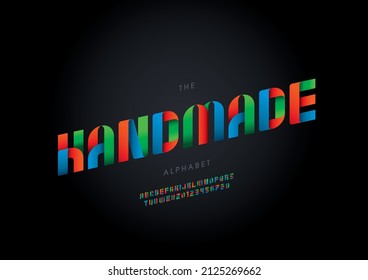 Vector of stylized handmade alphabet and font