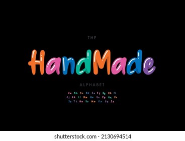 Vector of stylized handmade alphabet and font