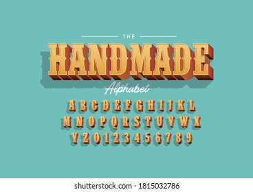 Vector de letra y alfabeto estilizados hechos a mano