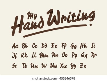 Vector Of Stylized Handwriting Font And Alphabet
