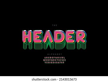 Vector of stylized header alphabet and font