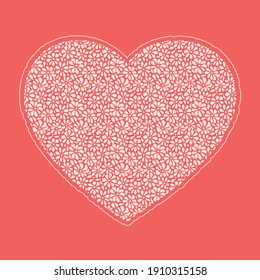 Vector stylized of the heart. Valentines Day. Symbol Heart Shape for your design. Dotted vector illustration.