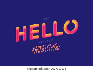 Vector of stylized hello alphabet and font