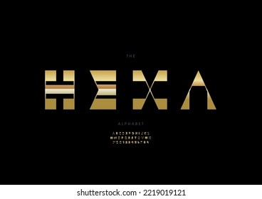 Vector of stylized hexa alphabet and font