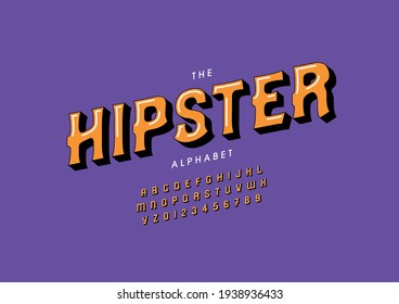 Vector of stylized hipster alphabet and font
