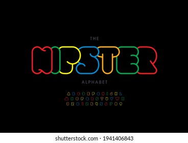 Vector of stylized hipster alphabet and font