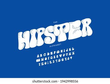 Vector of stylized hipster alphabet and font