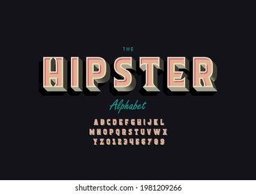 Vector of stylized hipster alphabet and font