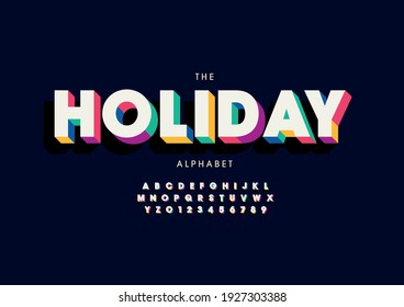 Vector of stylized holiday alphabet and font