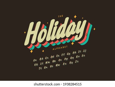 Vector of stylized holiday alphabet and font