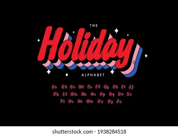 Vector of stylized holiday alphabet and font