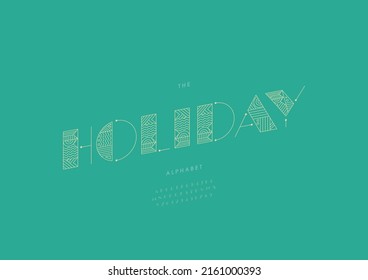 Vector of stylized holiday alphabet and font
