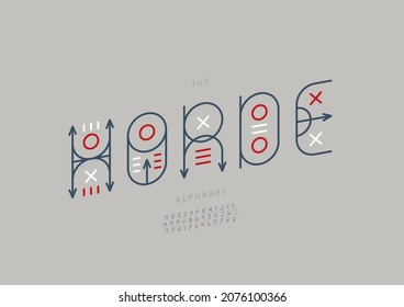 Vector of stylized horde alphabet and font