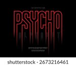 Vector of stylized horror alphabet design with uppercase, numbers and symbols