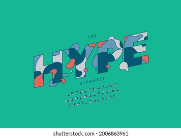 Vector of stylized hype alphabet and font