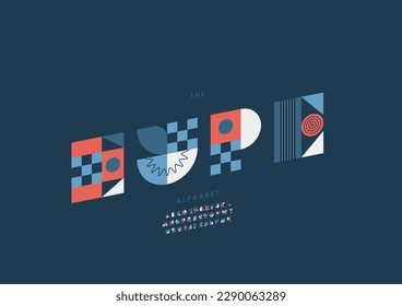 Vector of stylized hype font and alphabet