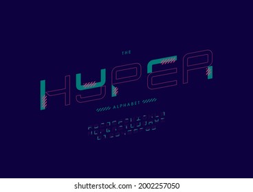 Vector Of Stylized Hyper Alphabet And Font