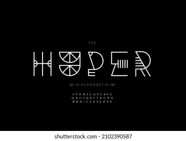 Vector Of Stylized Hyper Alphabet And Font