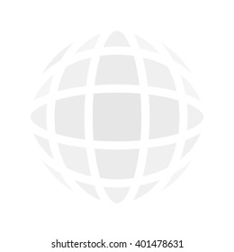 Vector stylized icon planet earth. Design element for templates sites, business cards, posters, brochures, flyers, catalogs. Address Internet page logo. Transparent gradient gray.