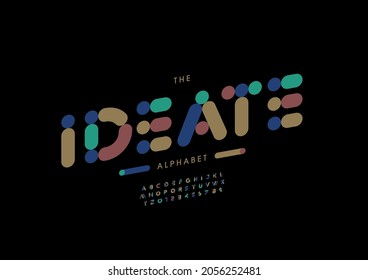 Vector of stylized ideate alphabet and font