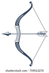 vector stylized illustration of a bow and arrow